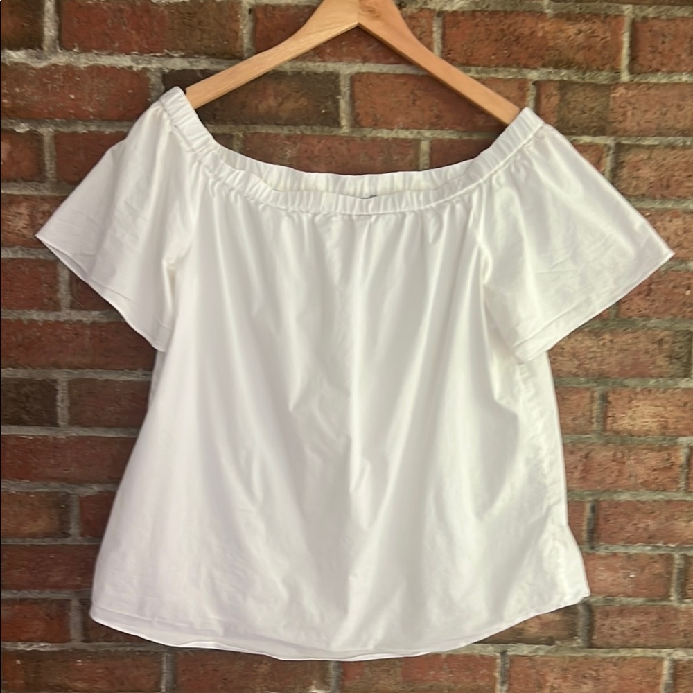 Vince Camuto White Flutter Sleeve Off The Shoulder Blouse